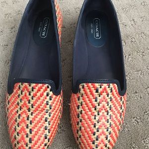 Carton straw/raffia Coach flats